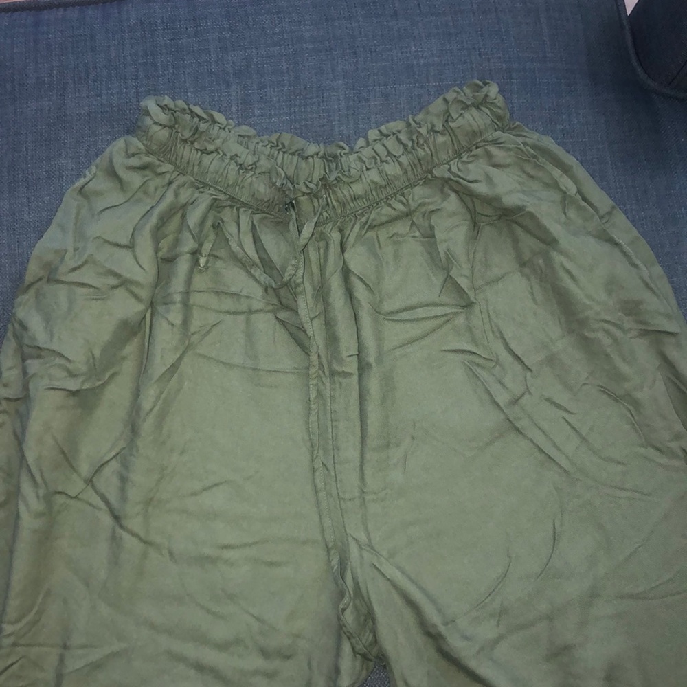 Olive flowy pants from American eagle